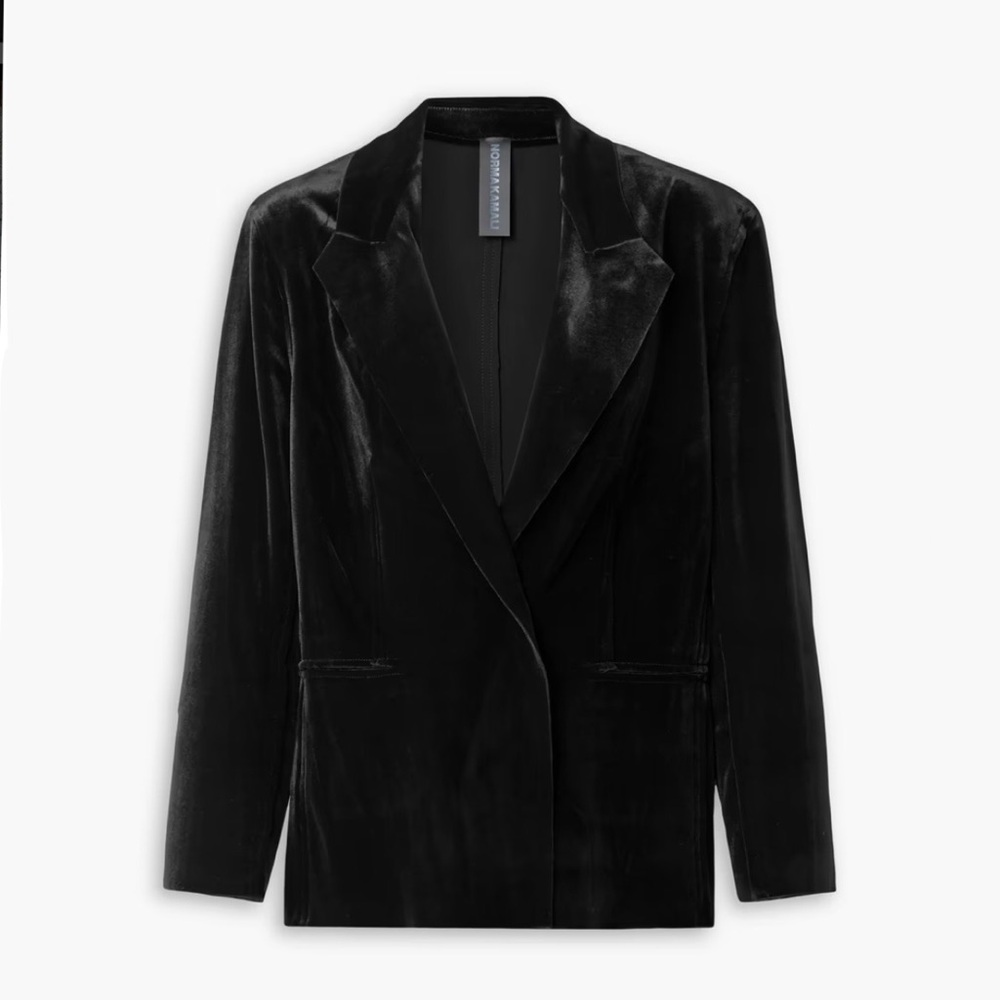 NWT Norma Kamali Black Velvet Special Occasion Blazer Jacket